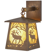 Majestic Woodland Elk Antique Copper Wall Sconce | The Cabin Shack