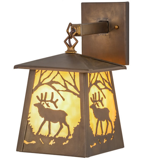 Majestic Woodland Elk Antique Copper Wall Sconce | The Cabin Shack