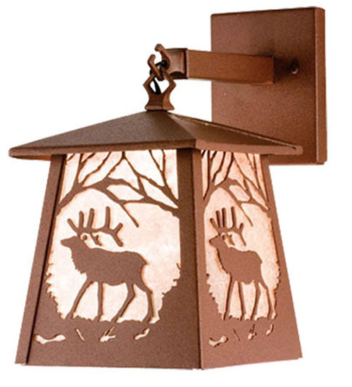 Majestic Woodland Elk Rust Wall Sconce | The Cabin Shack