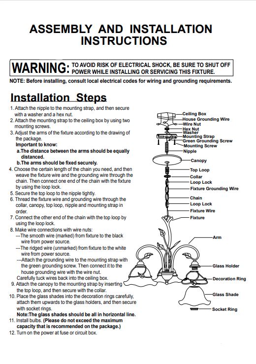 Nampa Chandelier Assembly Instructions | The Cabin Shack