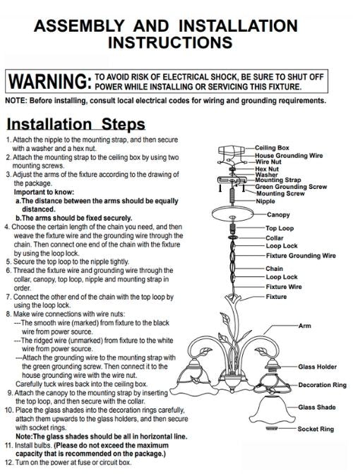 Nampa 5L Chandelier Install Instructions | The Cabin Shack