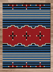 Native Cross Blue Rug | The Cabin Shack