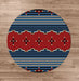 Native Cross Blue Rug Round | The Cabin Shack