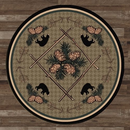 Pinewood Bear Round Rug | The Cabin Shack