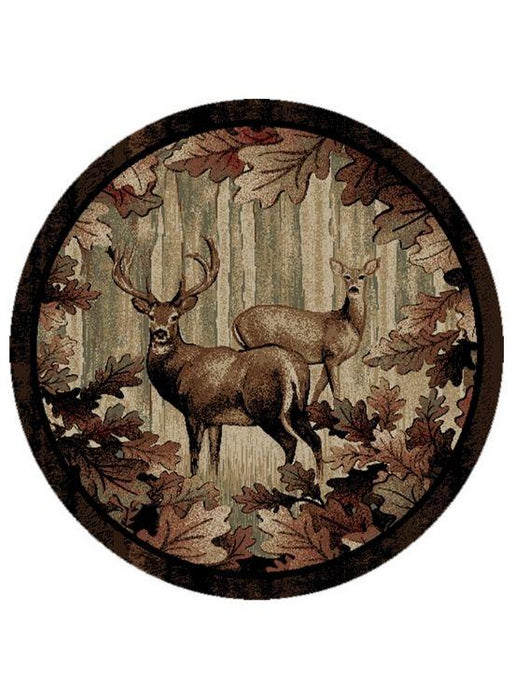 Whitetail Forest Rug Round | The Cabin Shack