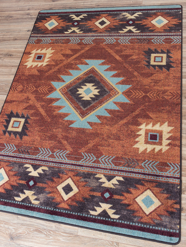 Wind River Rug Pattern Winding River Rust Rug | The Cabin Shack